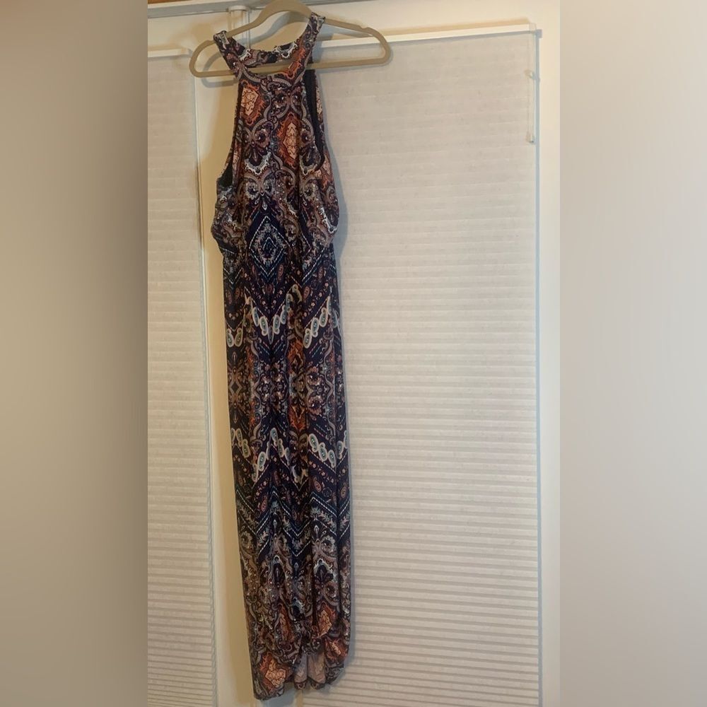 Trixxi Paisley‎ Black Orange Maxi Dress Size XL